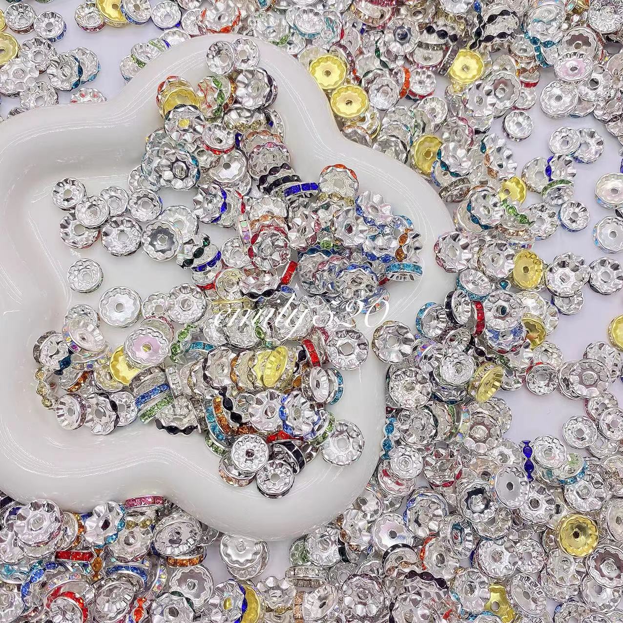 γC287γπ9-12 MM Metal Wave Spacer Beads