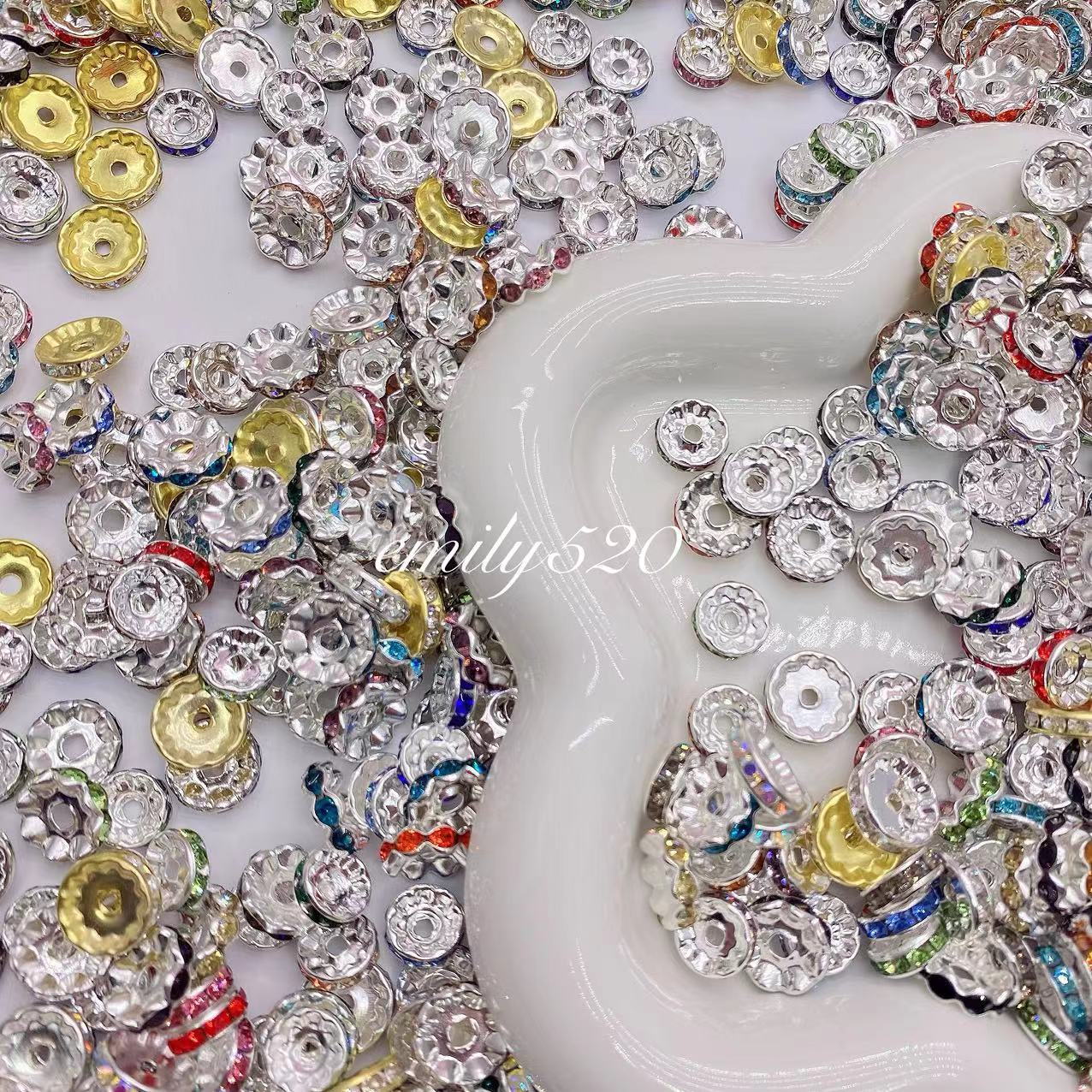 γC287γπ9-12 MM Metal Wave Spacer Beads