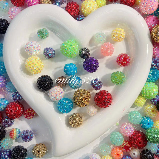 【C218】🏵️10-12-14-16-18 MM Rhinestone Beads Mix