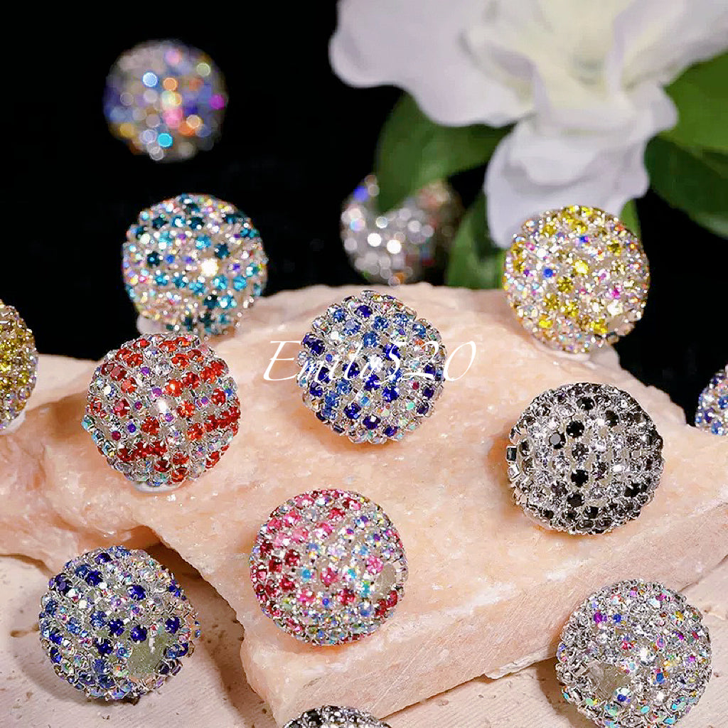 【C298】3.2-Restock💎 Luxury Clawchain Rhinestone Round Beads