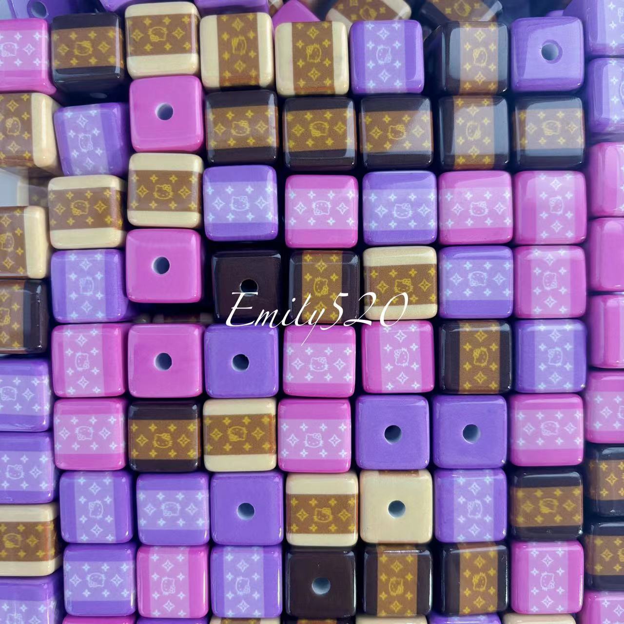 【C364】🌟 Luxury Square LV Acrylic Beads 16MM