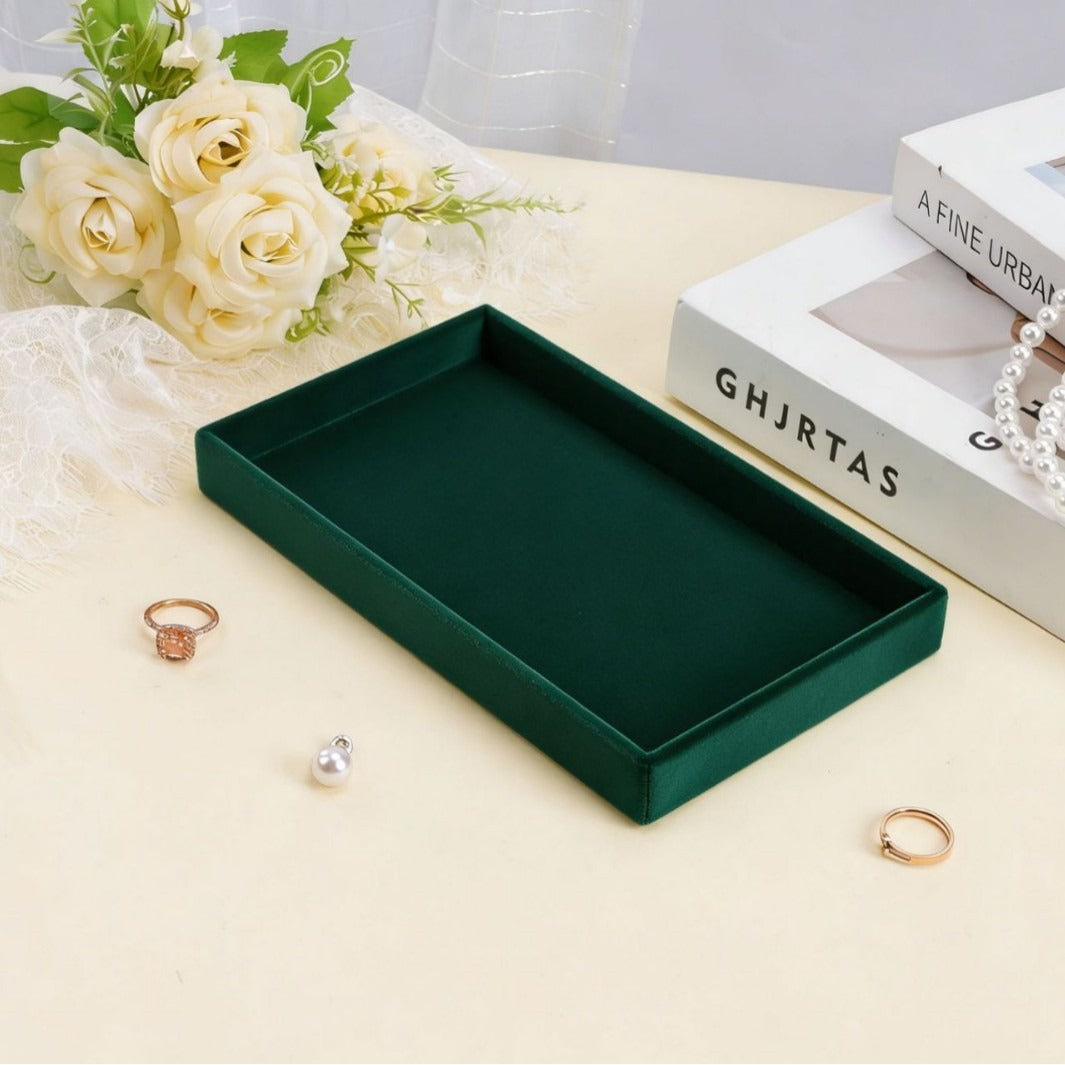 00051# Fleece Jewelry Organizer Tray - Stud Earrings Bracelet Ring