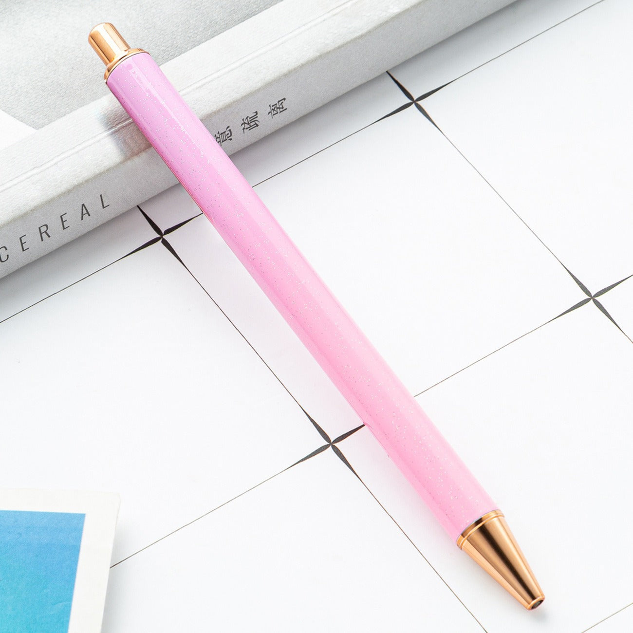00072# Metal Push Ballpoint Pen New Creative Glitter Student Metal Stationery Pen