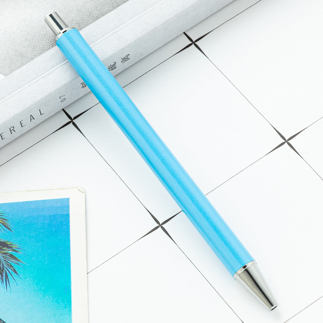 00072# Metal Push Ballpoint Pen New Creative Glitter Student Metal Stationery Pen