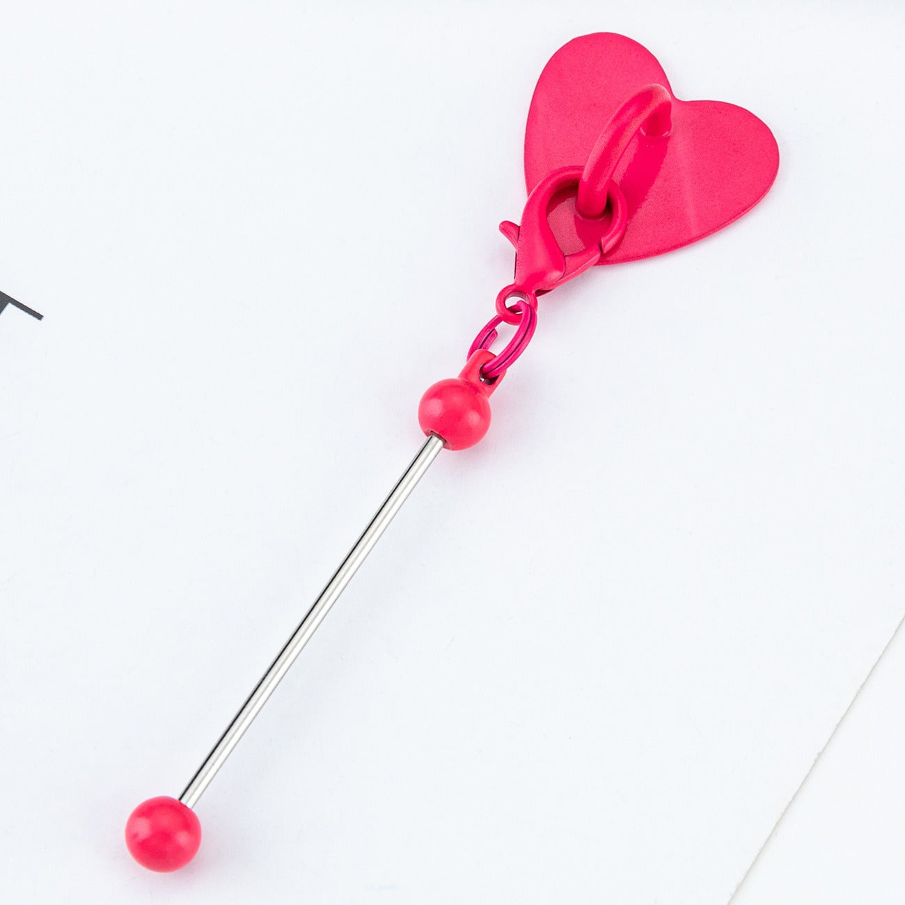 00071# DIY Beaded Heart Sticker Hook Tabletop Cup Sticker Hook Pendant Perforation Free Metal Heart Sticker Hook