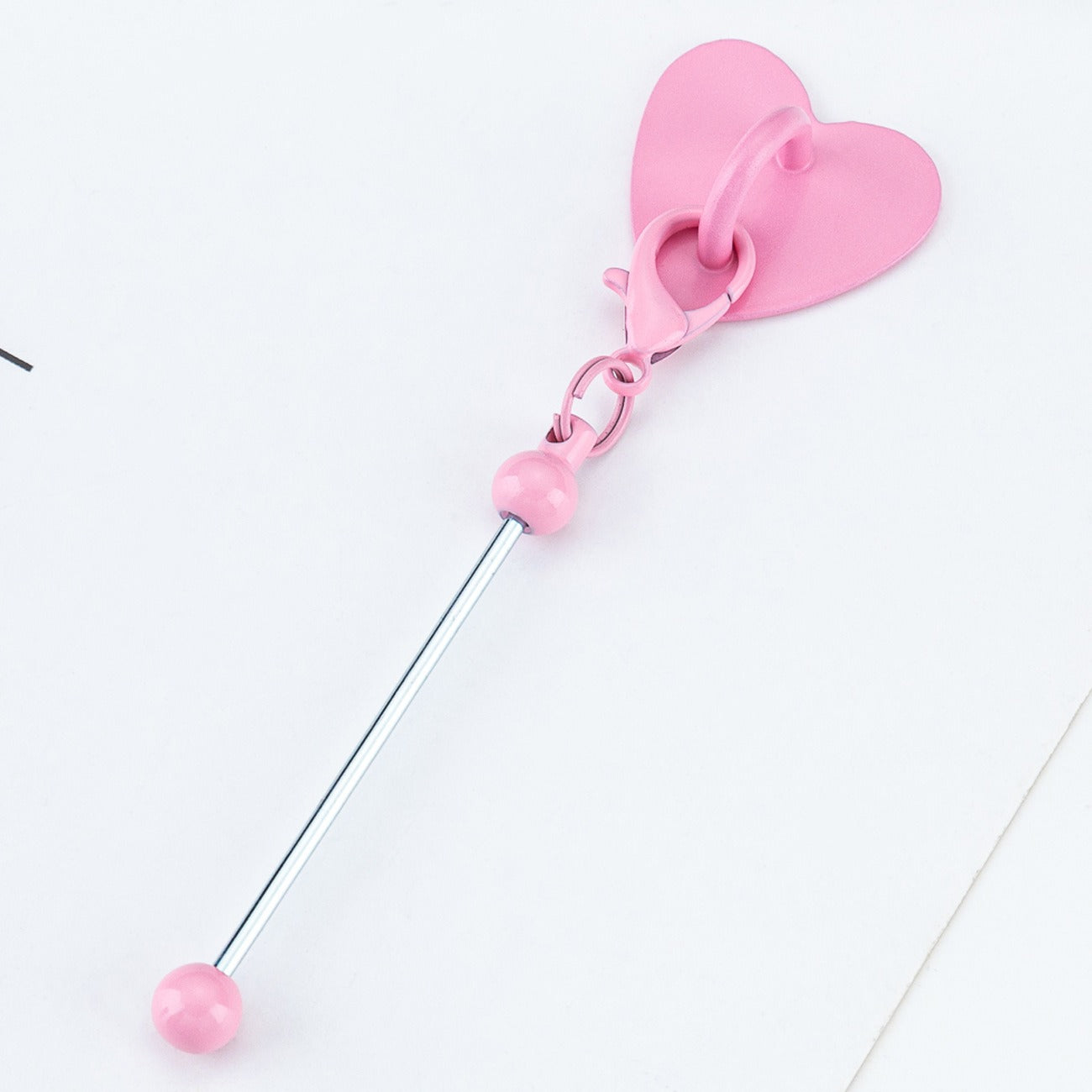 00071# DIY Beaded Heart Sticker Hook Tabletop Cup Sticker Hook Pendant Perforation Free Metal Heart Sticker Hook