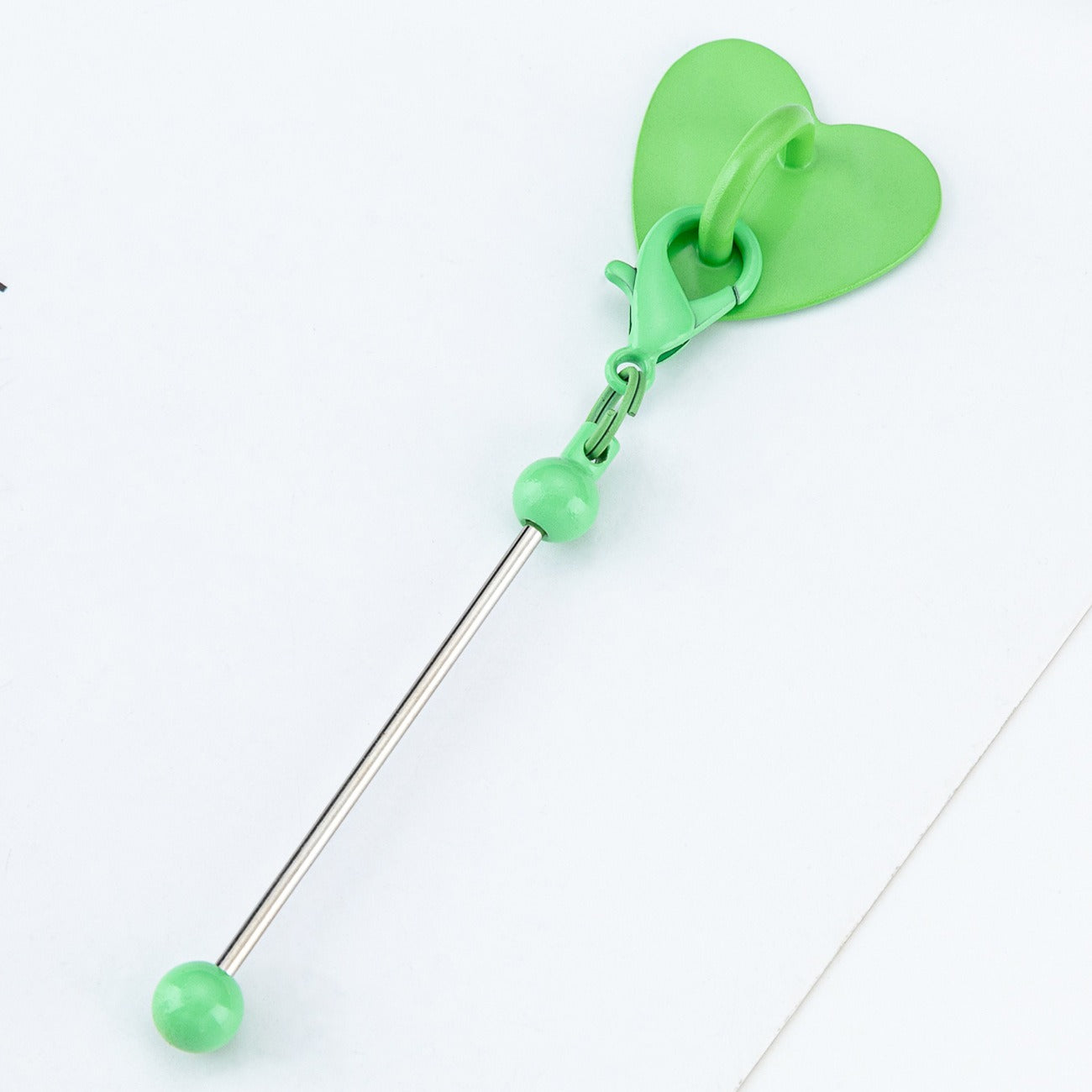00071# DIY Beaded Heart Sticker Hook Tabletop Cup Sticker Hook Pendant Perforation Free Metal Heart Sticker Hook