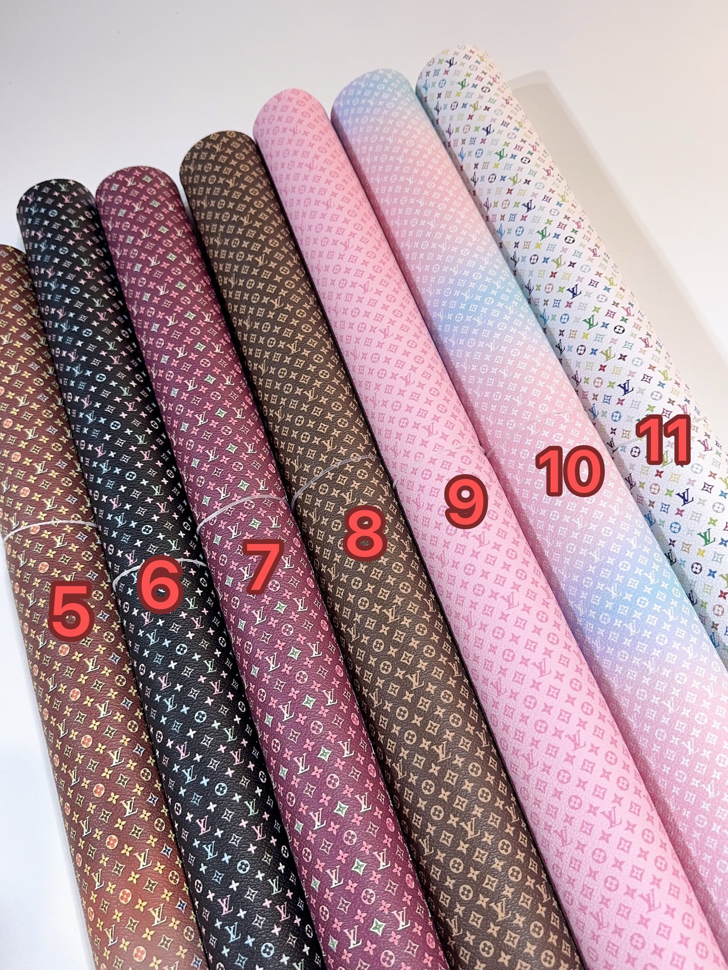 00759# Faux leather -7  ( !! Mini logo pattern faux leather )