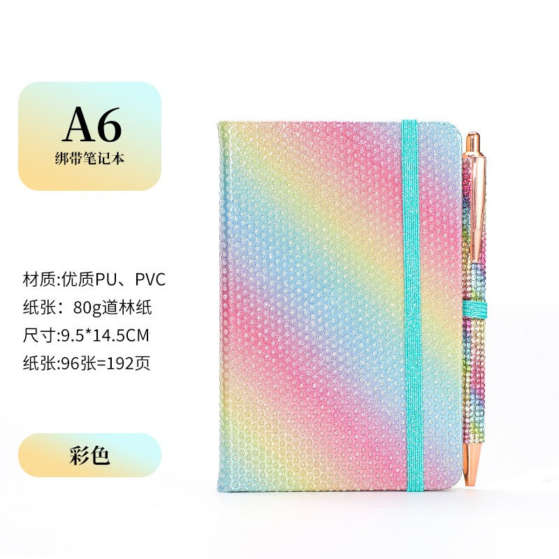 01096# A6- Glitter Strap Handbook Creative sequin notepad