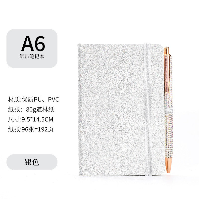 01096# A6- Glitter Strap Handbook Creative sequin notepad