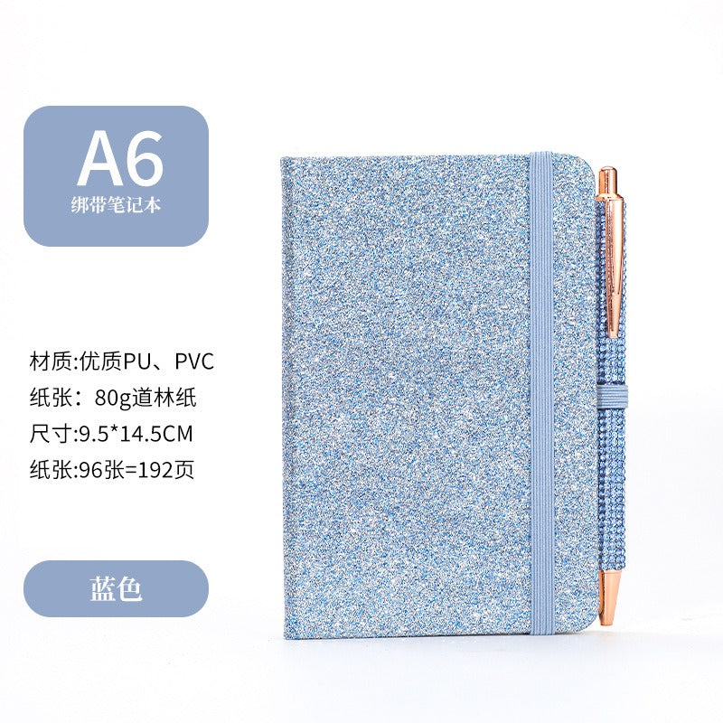 01096# A6- Glitter Strap Handbook Creative sequin notepad