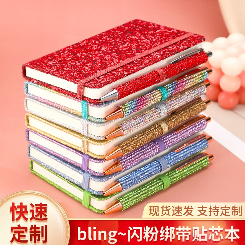 01096# A6- Glitter Strap Handbook Creative sequin notepad