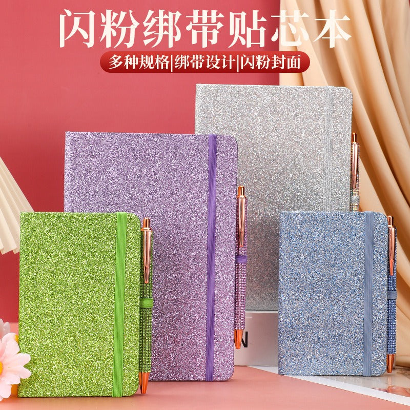 01096# A6- Glitter Strap Handbook Creative sequin notepad