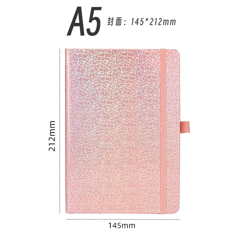 01098# A5-Glittering Laser Strap Notepad
