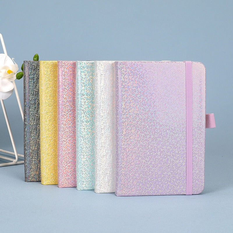 01098# A5-Glittering Laser Strap Notepad