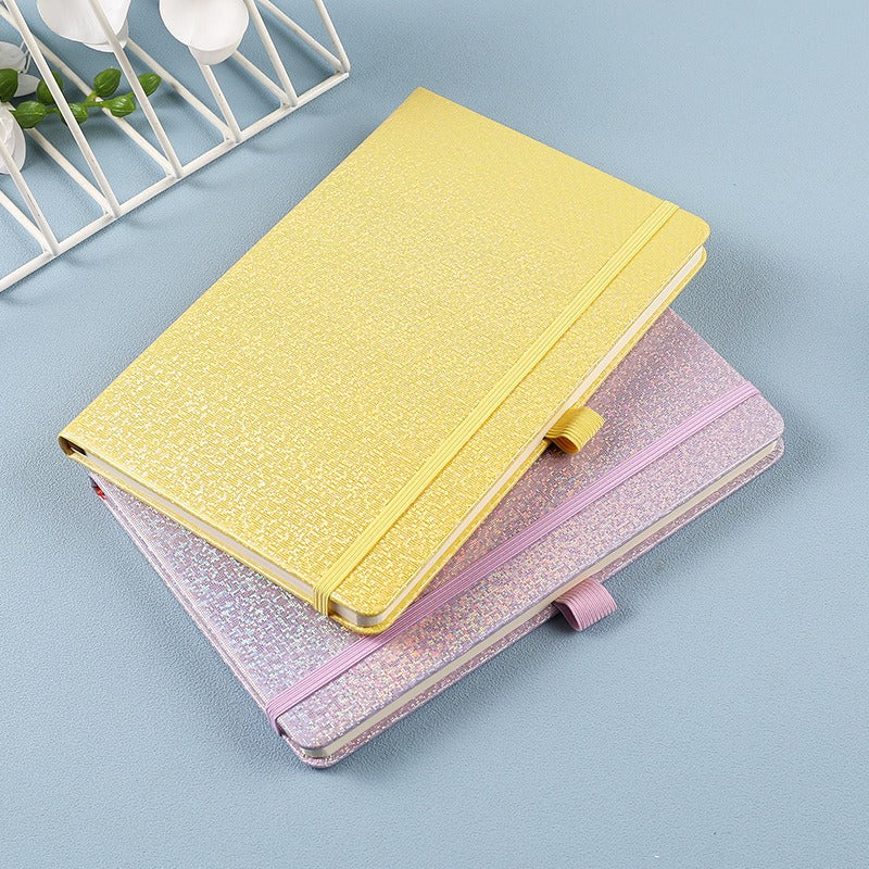 01098# A5-Glittering Laser Strap Notepad