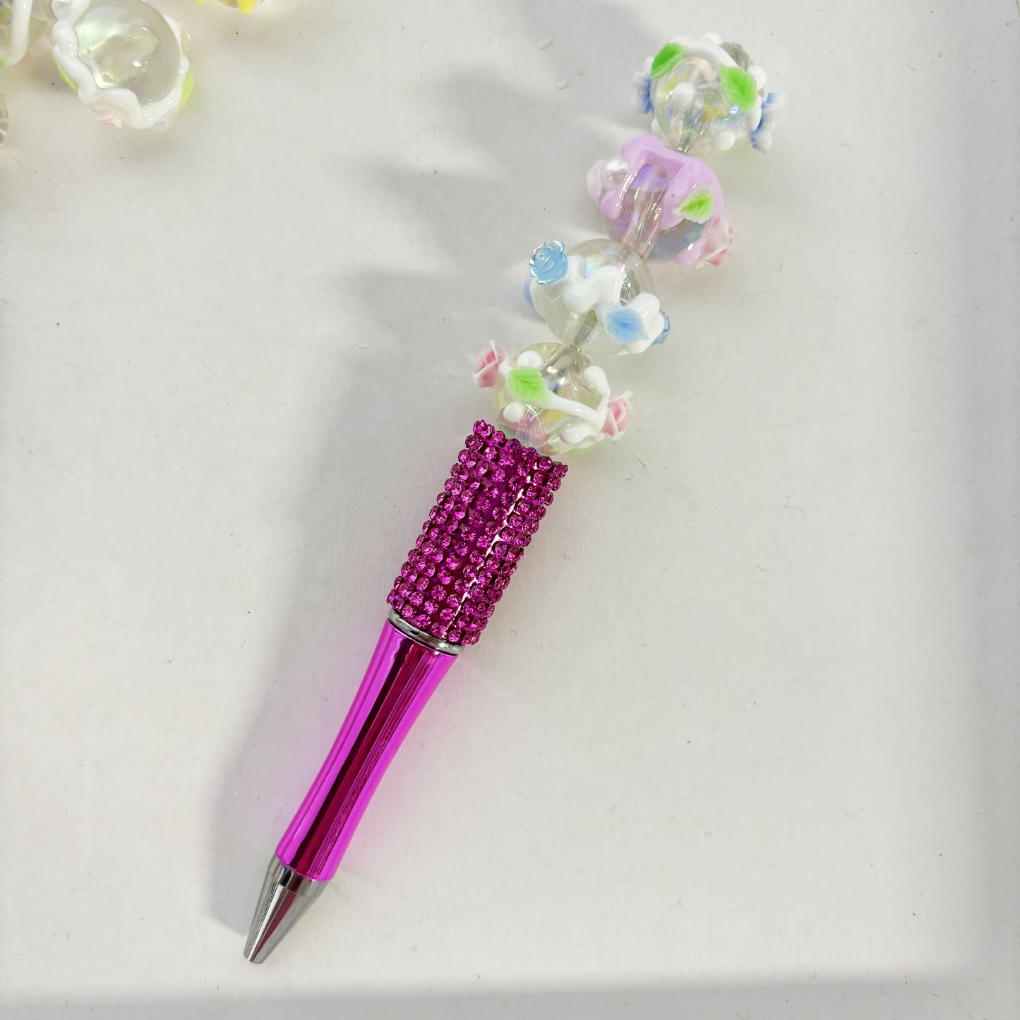 【C369】Hand Drawn Flower Acrylic 16 CM Beads