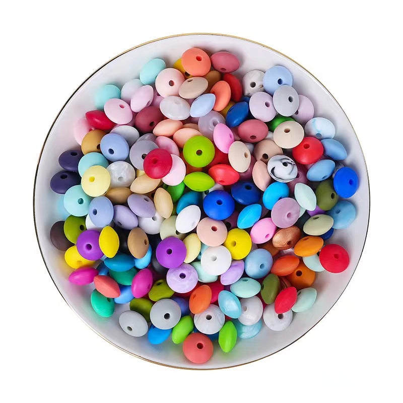 【U002】☀️12 mm Silicon beads 22 colors mixed for diy
