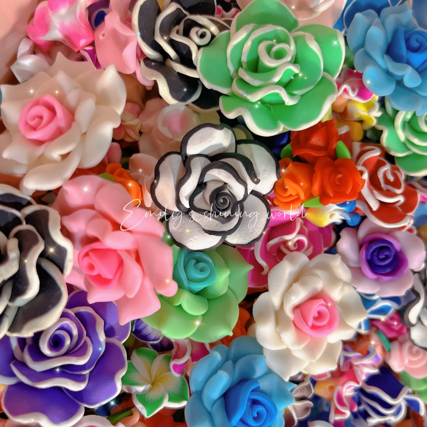 【A567】6.4-Restock!🏵️ 3D High Quilty Clay Diy Flower Multiple Design Mixed (With Holes)