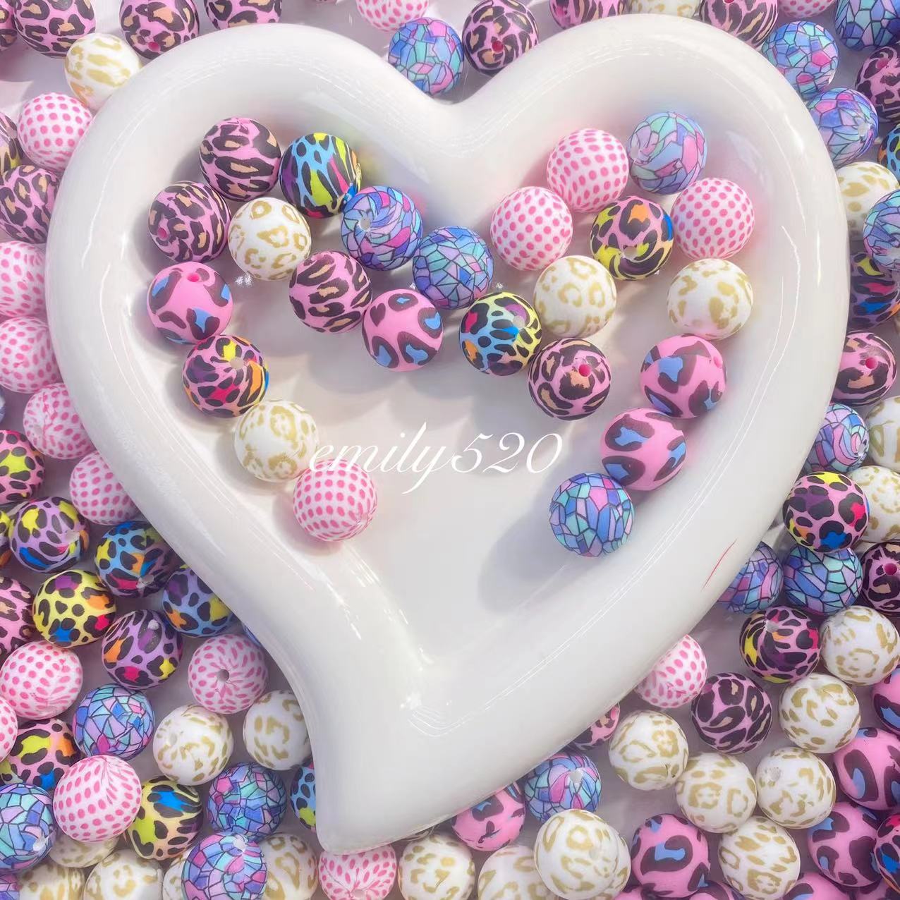 【C192】15 MM Silica gel Leopard mix for DIY