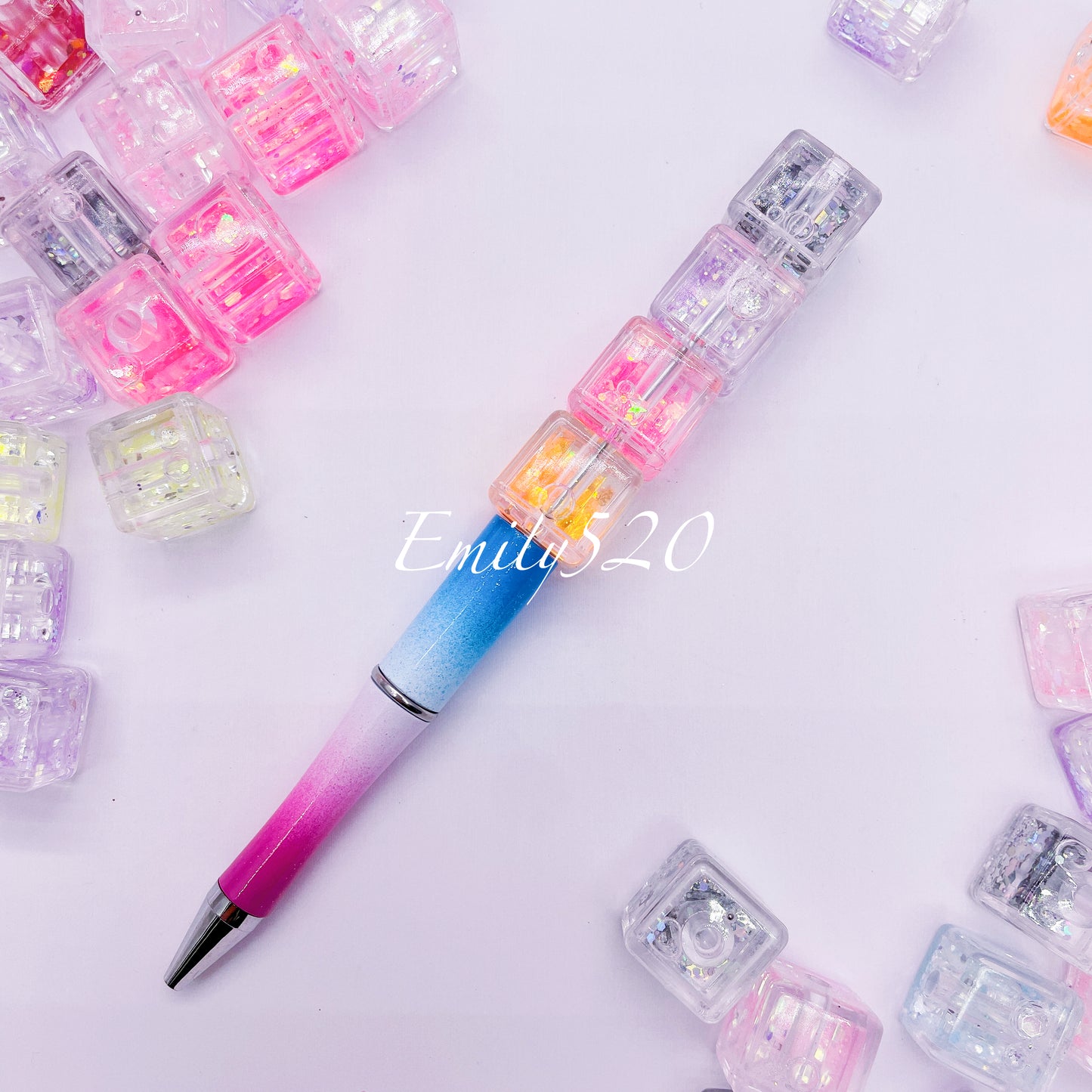 【C268】🌟3.29-Restock🌟Luminous! Water Bead Square Shape for Diy Keychain and Pen