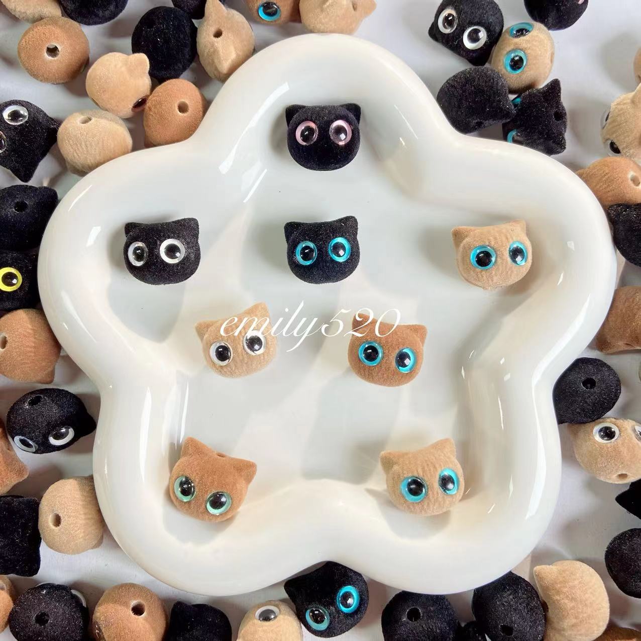 【C250】😺Velvet Cat Beads 19*16 MM