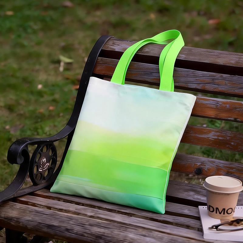 Gradient color multi size canvas bag