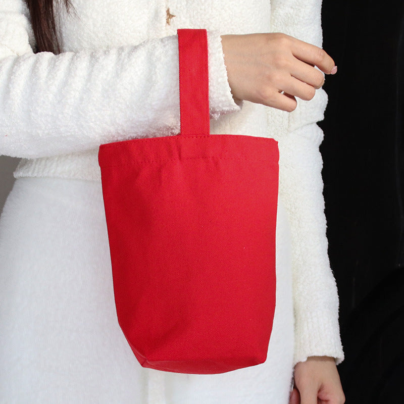 Bucket shaped canvas bag made of pure cotton for DIY