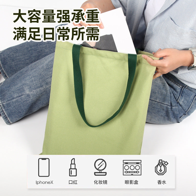 Color blocked canvas bag made of pure cotton for DIY