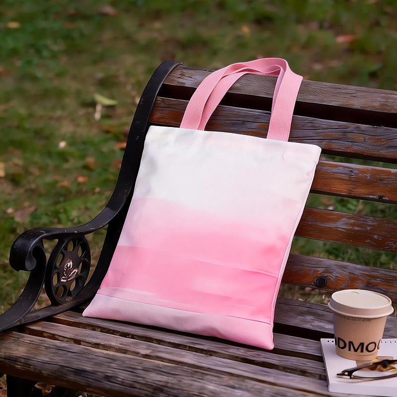 Gradient color multi size canvas bag