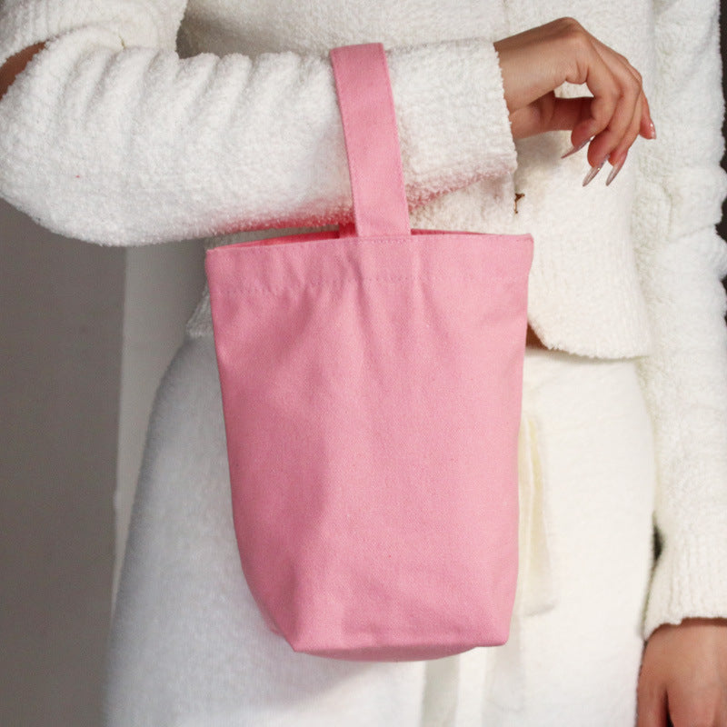 Bucket shaped canvas bag made of pure cotton for DIY