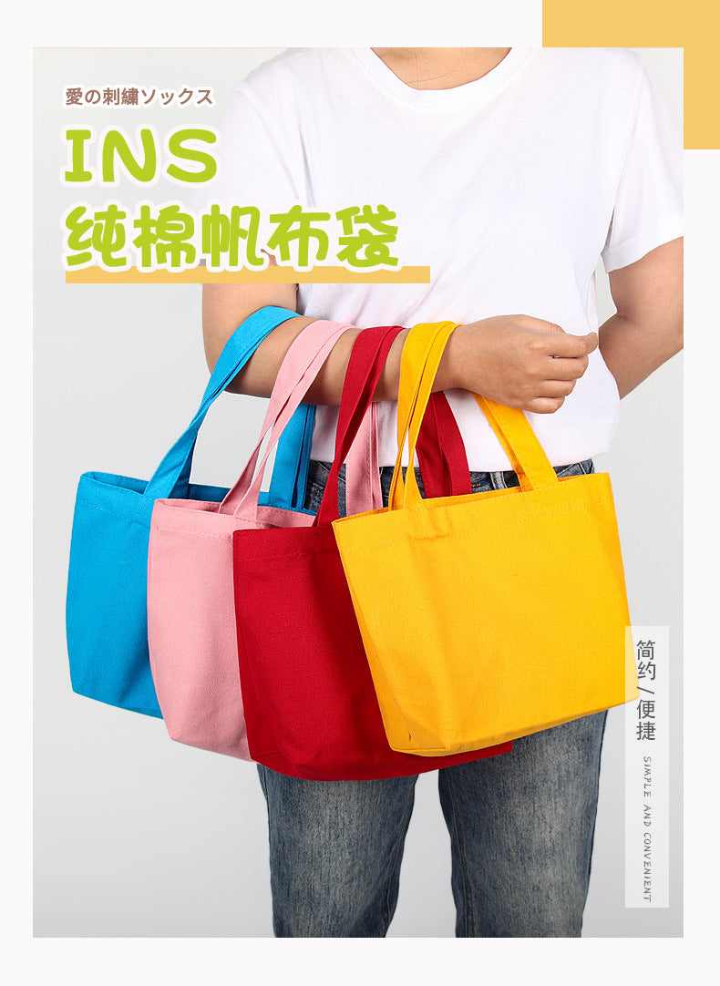 Colorful blank canvas bag for DIY
