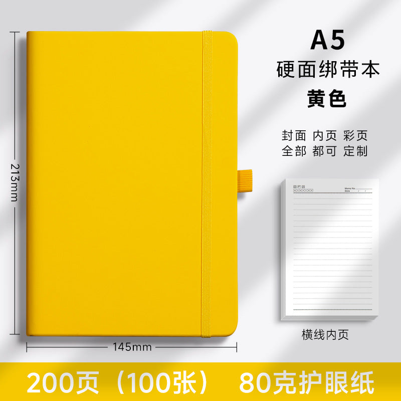 A5绑带笔记本定制logo厂家直销商务办公加厚记事本本子日记本批发