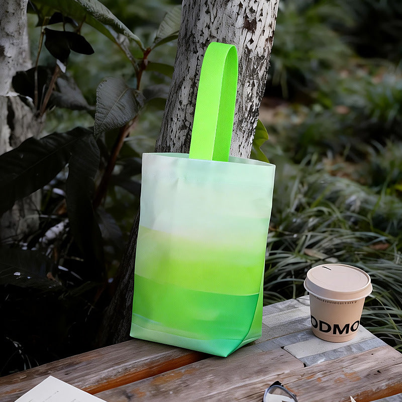 Gradient color multi size canvas bag
