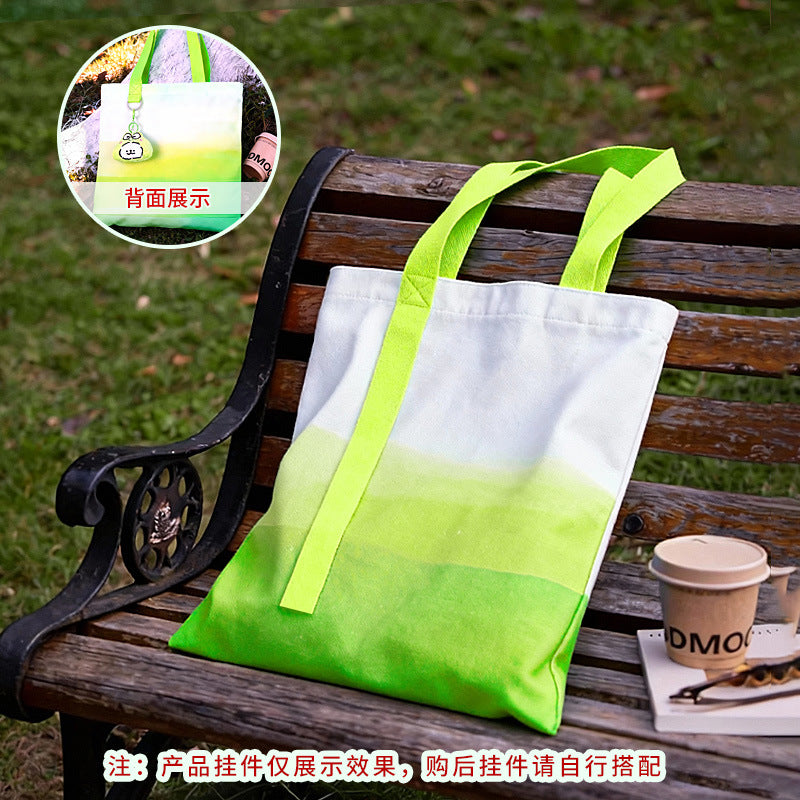 Gradient color multi size canvas bag