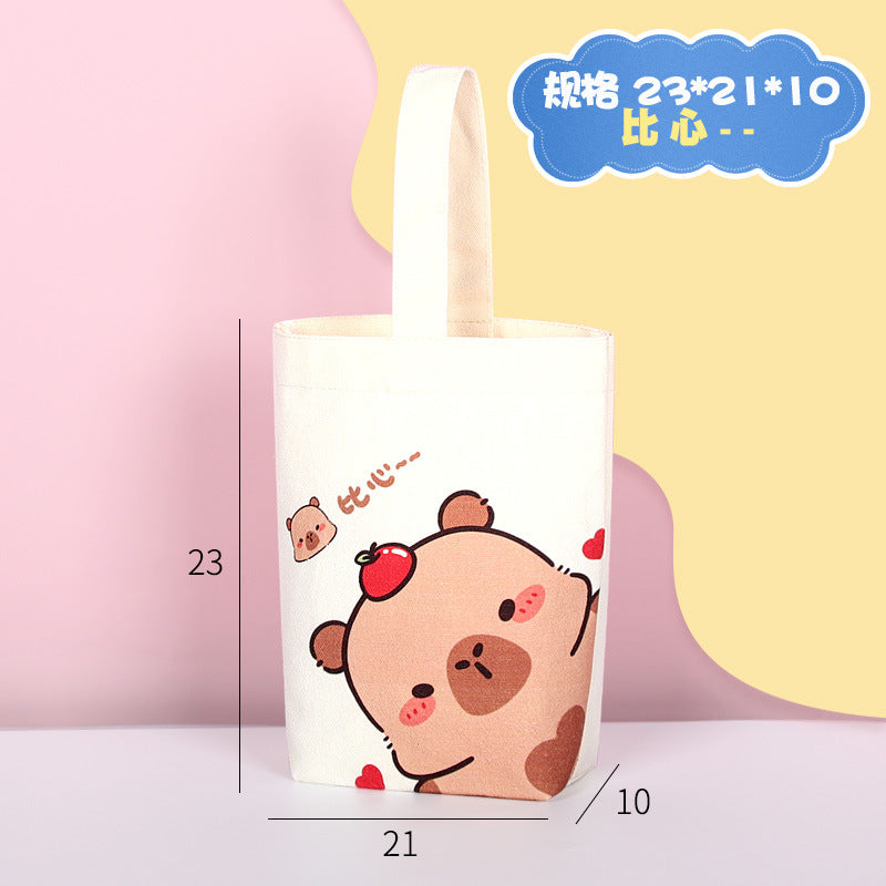 Bucket shaped canvas bag made of pure cotton for DIY