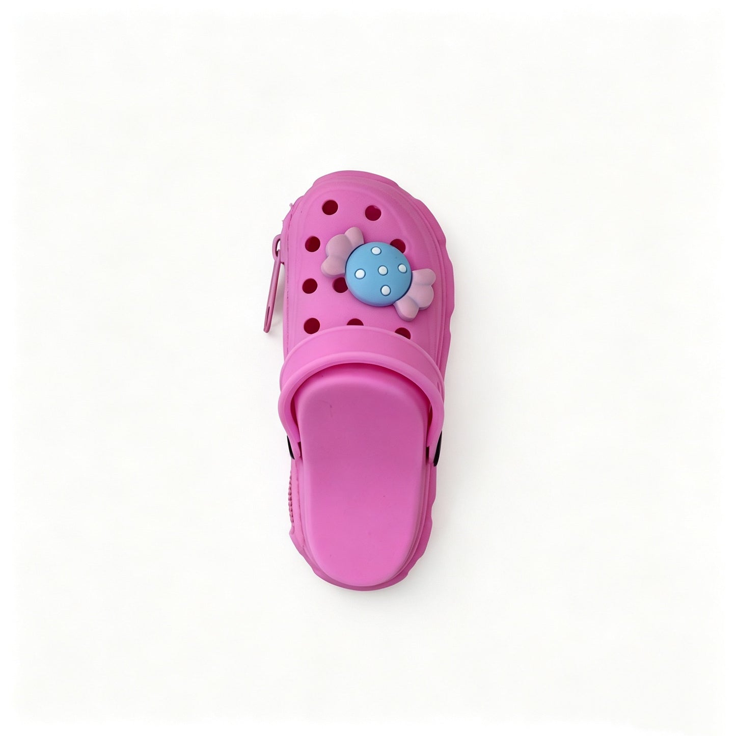 New hole cute little slippers silicone keychain children's change bag student schoolbag pendant storage bag