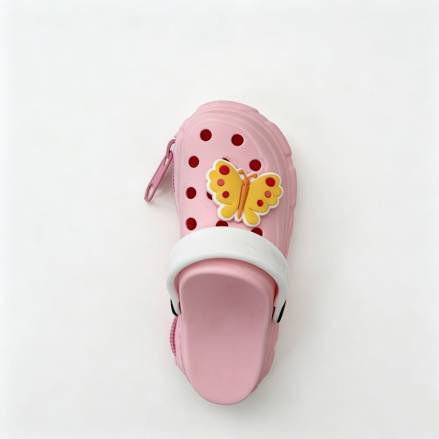 New hole cute little slippers silicone keychain children's change bag student schoolbag pendant storage bag