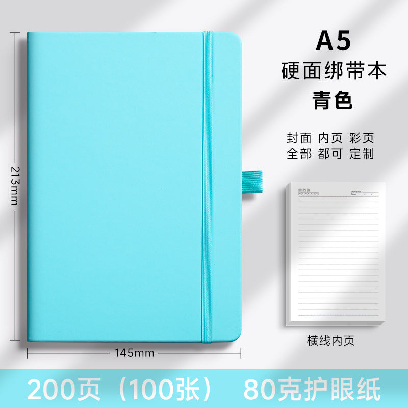 A5绑带笔记本定制logo厂家直销商务办公加厚记事本本子日记本批发