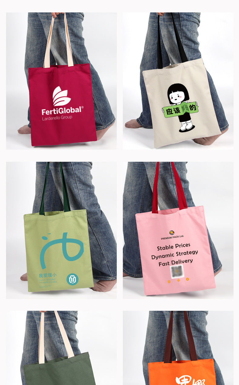 Color blocked canvas bag made of pure cotton for DIY