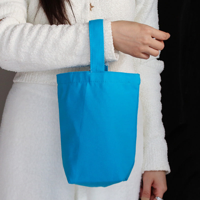 Bucket shaped canvas bag made of pure cotton for DIY