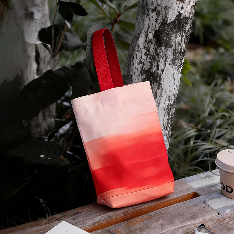 Gradient color multi size canvas bag