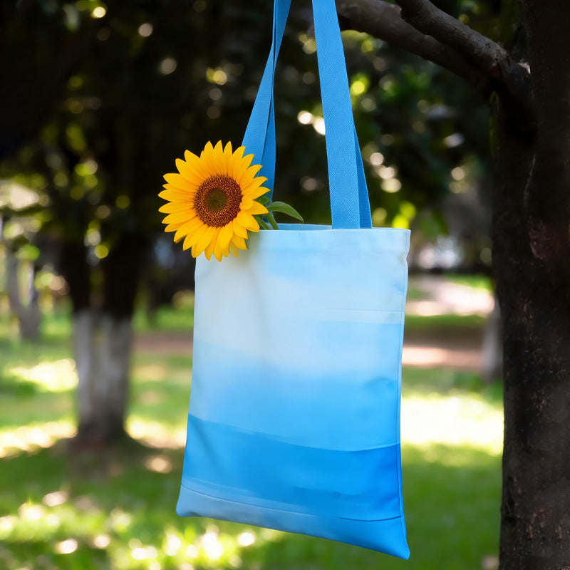 Gradient color multi size canvas bag