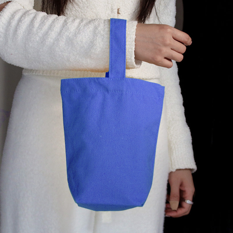 Bucket shaped canvas bag made of pure cotton for DIY