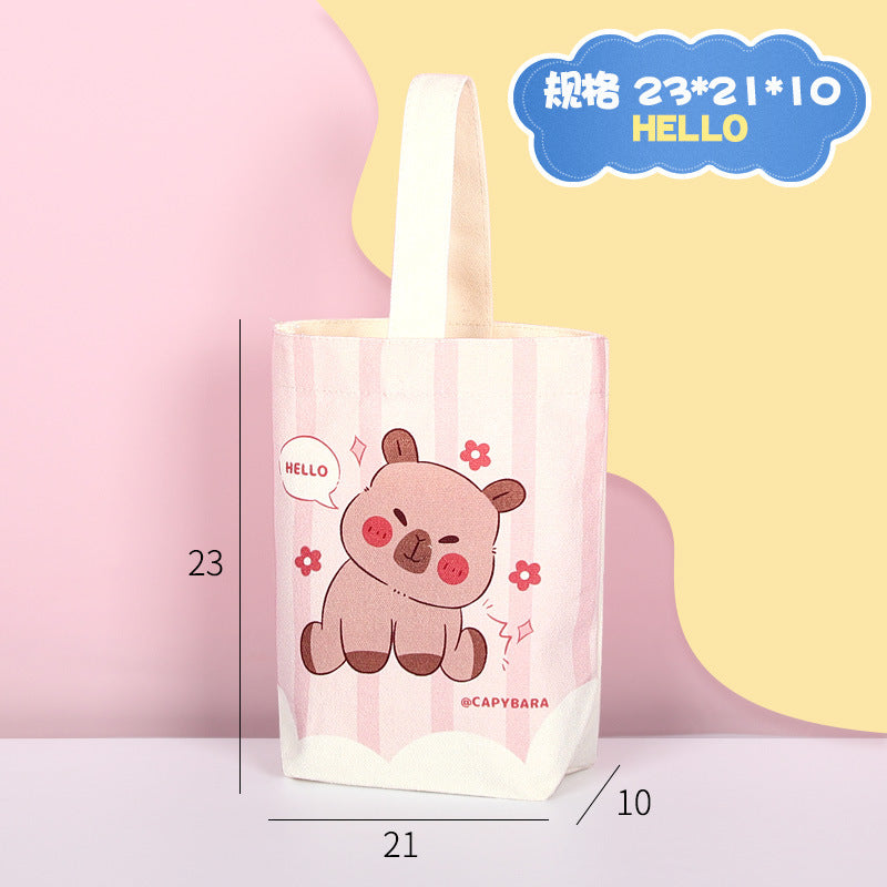 Bucket shaped canvas bag made of pure cotton for DIY