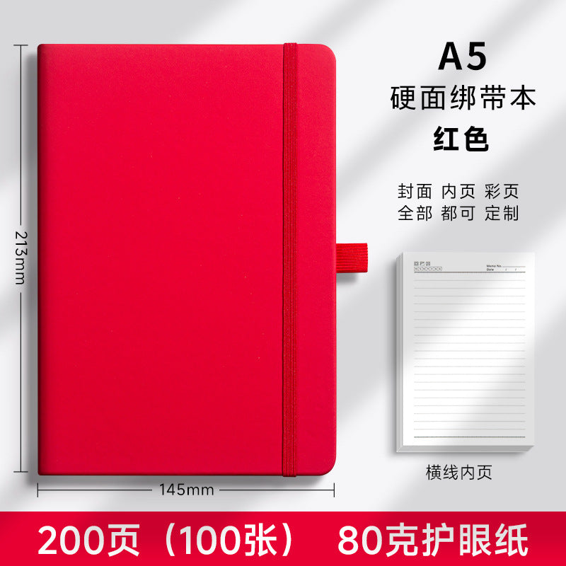 A5绑带笔记本定制logo厂家直销商务办公加厚记事本本子日记本批发