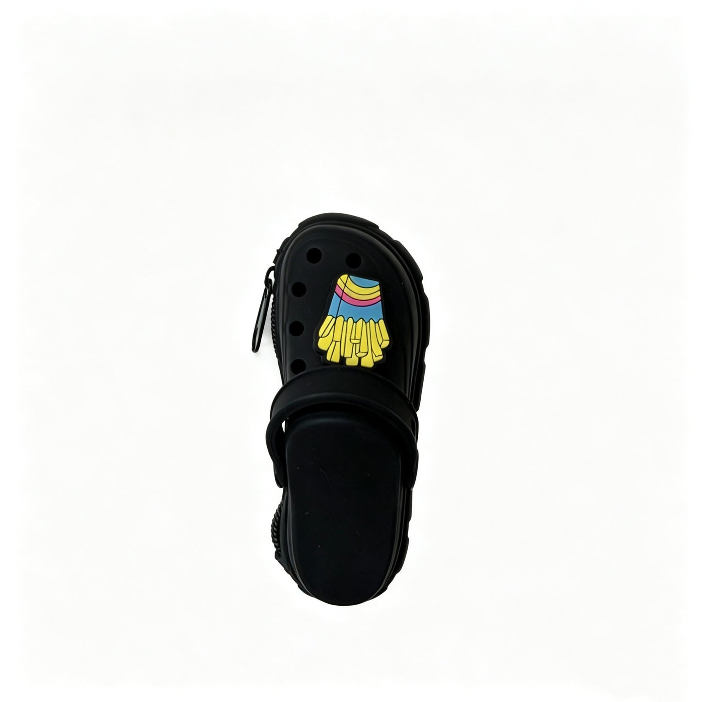 New hole cute little slippers silicone keychain children's change bag student schoolbag pendant storage bag