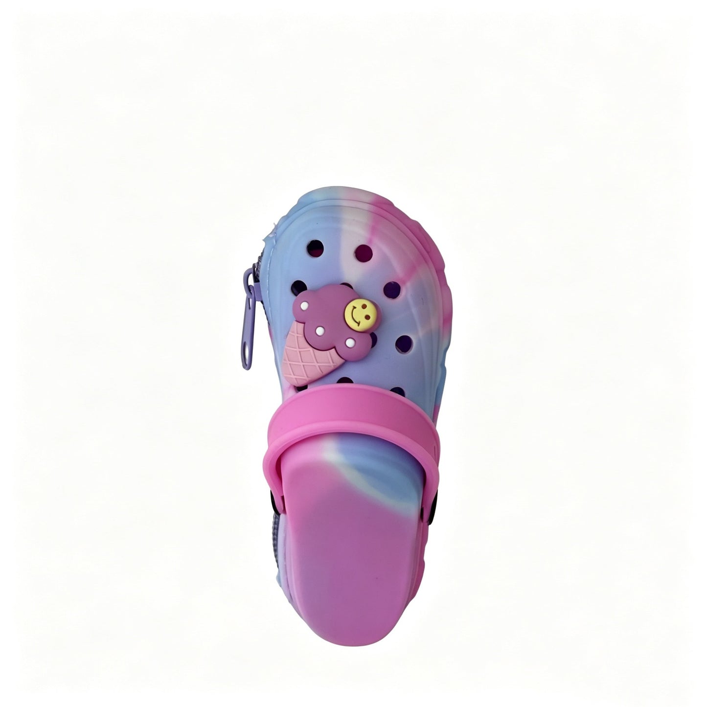 New hole cute little slippers silicone keychain children's change bag student schoolbag pendant storage bag