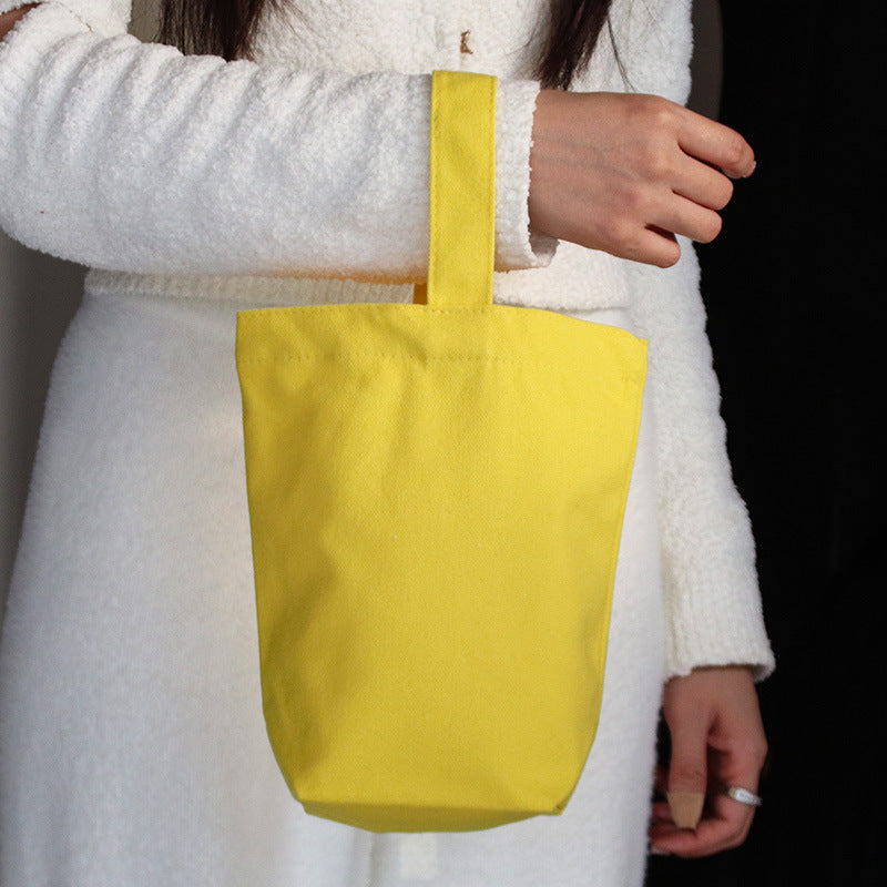 Bucket shaped canvas bag made of pure cotton for DIY