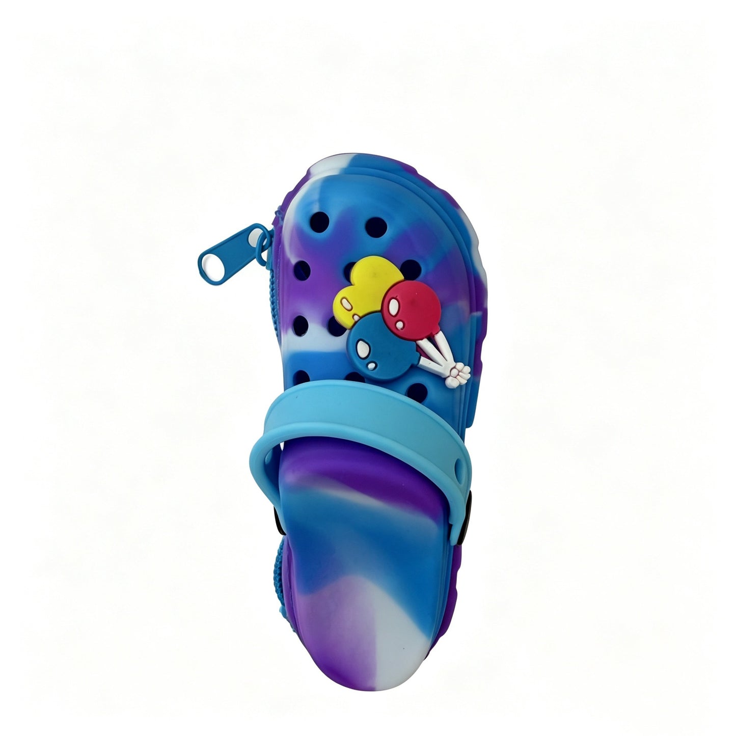 New hole cute little slippers silicone keychain children's change bag student schoolbag pendant storage bag